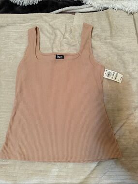 INC International Concepts Ribbed Square-Neck Tank Top